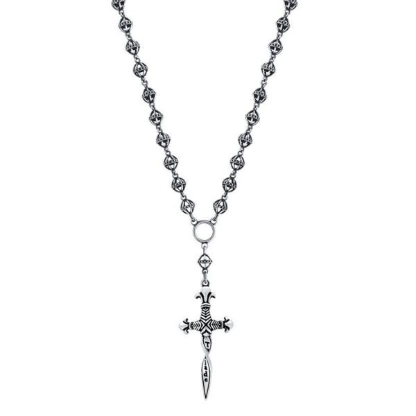 Colier argint 925 TWISTED BLADE cu sabie model Rosary [2]